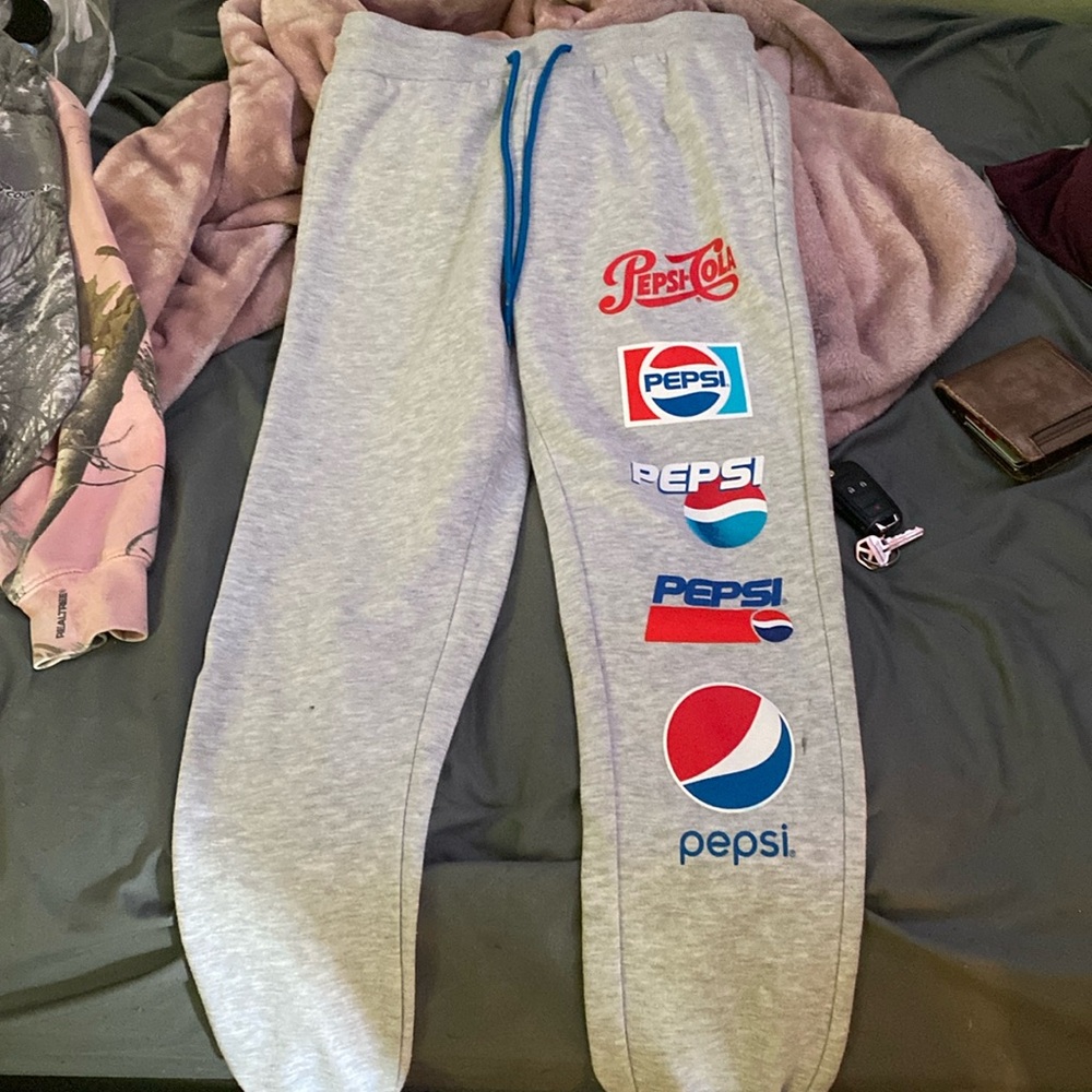 Silver grey Pepsi sweatpants